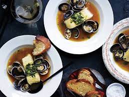 Seafood En Brodo With Tarragon Pesto Recipe Epicurious Com Dinner Party Dishes Fresh Seafood Recipes Party Food Dishes