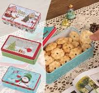 LEXSOMEO 4Pcs Round Cookie Tins With Lids Christmas Biscuit Tin Holiday  Treat Containers For Cookies Candies And Snacksmetal Storage Tin Golden