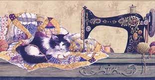 Sewing Cat Wallpaper Border Wallpaper Border Cat Wallpaper Wallpaper