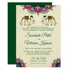 Traditional Elephants Indian Wedding Invitation Zazzle Com Indian Wedding Invitations Elephant Wedding Invitation Traditional Wedding Invitations
