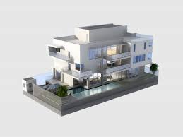 3d Model Luxury Contemporary House With Pool Contemporary House Pool Houses Residential House