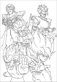 Songoku , vegeta ,,krilin , picolo tenchinan , yamcha , trunks and c16. Dragon Ball Z Coloring Pages Full Team Coloringbay