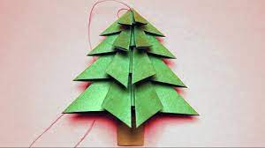 Danach die offene seite nach rechts drehen. Basteln Fur Weihnachten Tannenbaum Falten Youtube