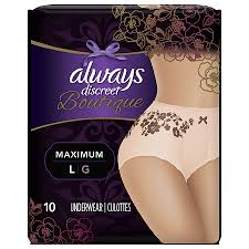 Always Discreet Boutique Incontinence Underwear For Women Maximum Protection L Peach