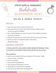 Epcot World Showcase Bachelorette Scavenger Hunt Disney World In 2020 Disney Bachelorette Bachelorette Scavenger Hunt Disney Bachelorette Parties
