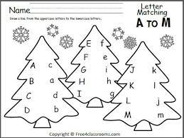 Find two the same christmas balls. Tree Letter Matching A To M Preschool Christmas Worksheets Christmas Kindergarten Christmas Worksheets
