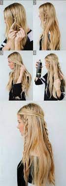 Cute Easy Braided Hairstyle Tutorial For Long Hair Hippie Braids Hair Styles Long Hair Styles Messy Braided Hairstyles