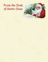 This is the time when elders write to santa about the behaviors of their elves and encourage elves to bid. Free Printable Christmas Stationery From The Desk Of Santa Claus Letterhead Novocom Top