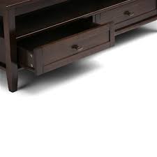 With it's dramatic presence and unique appeal, this console table features a large open shelf plus four drawers providing ample storage space. Simpli Home Warm Shaker Coffee Table Brown 24 In X 48 In Axwsh001 Tb Rona