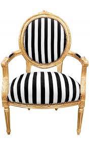 Check spelling or type a new query. Baroque Armchair Louis Xvi Black And White Striped And Gold Wood