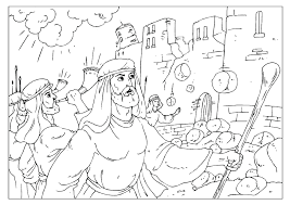 Joshua and 12 spies coloring pages. Joshua Fought The Battle Of Jericho Coloring Page