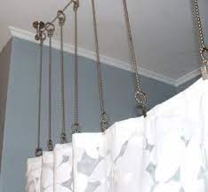 Get Creative Diy Shower Rod Works Great With High Ceilings Luxury Housing T Diy Shower Curtain Shower Curtain Rods Shower Rods