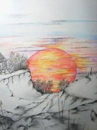 Hello everyone , hope you are doing great! Sunrise Drawing Pencil Colour Novocom Top