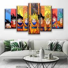 Dragon ball 5 piece canvas art. 5 Piece Canvas Art Dragon Ball Z Poster Goku Modeling Canvas Painting Wall Pictures For Living Room Modular Artsailing Painting Calligraphy Aliexpress