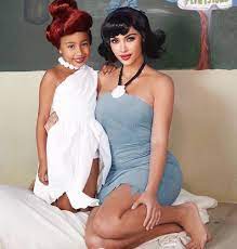 The beauty queen kim kardashian west began her 2020 halloween day celebrations basked in 'tiger king' costume. See Kim Kardashian And Her Kids North Saint And Chicago S Great Flintstones Halloween Costume