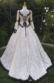Gothic Renaissance Fairy Medieval Wedding Gown Custom I Like The Black And White But No Full Sleeves And Not Beautiful Dresses Renaissance Dresses Dresses