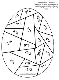 Kolorowanki matematyczne to świetna zabawa. Nauczycielskie Zacisze Wielkanocne Pomoce Cz 3 Pokoloruj Wg Instrukcji