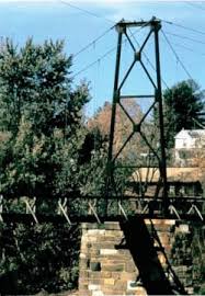 The buchanan swinging bridge is 366 feet long, 57.5 feet tall, the only one of its type to cross the james river. Town Of Buchanan A Buchanan Swinging Bridge