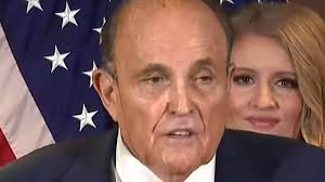 So have you seen these pictures of rudy giuliani yet? Rudy Giuliani Pushes False Trump Claims Movie Quotes At Sweaty Briefing National Globalnews Ca