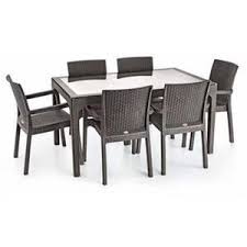 Holiday Rattan Kahverengi 6 Li Bahce Masa Takimi Camli Kahverengi Evler