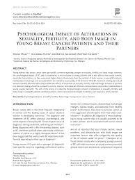Some research suggests that a high calcium intake may increase the risk of prostate cancer. Pdf Psychological Impact Of Alterations In Sexuality Fertility And Body Image In Young Breast Cancer Patients And Their Partners