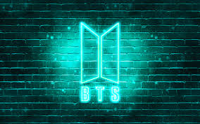 We hope you enjoy our rising collection of bts wallpaper. Download Wallpapers Bts Turquoise Logo 4k Bangtan Boys Turquoise Brickwall Bts Logo Korean Band Bts Neon Logo Bts For Desktop With Resolution 3840x2400 High Quality Hd Pictures Wallpapers