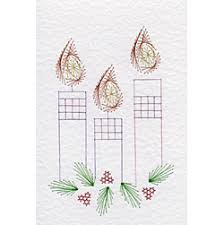 Christmas Candles In Christmas E Patterns At Stitching Cards Epatterns For Paper Embroidery