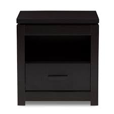 Zoey dark brown nightstand with leather upholstery by homelegance. Baxton Studio Bienna 1 Drawer Wenge Dark Brown Nightstand 146 8265 Hd The Home Depot