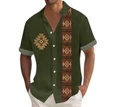 Amazon.com: Ethnic Button Down Shirt for Men Short Sleeve Native Printed Summer Tshirts Shirt Casual Travel Beach Shirt, Travel Essential Hawaiian Shirt Loose Fit Aloha Shirt(Army Green 1,Medium) : Clothing, Shoes &