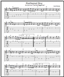 free fiddle sheet music redhaired boy with guitar tabs and