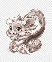 Learn how to draw dragon tattoo pictures using these outlines. Falkor The Neverending Story Drawing Tattoo Ink Brush Mammal Carnivoran Dragon Png Pngwing