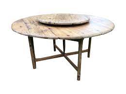 Antique Round Farmhouse Table With Lazy Susan Dining Table Rustic Dining Table With Leaf Rustic Round Dining Table