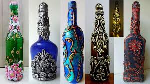 5 Bottle Decoration Ideas Youtube Bottles Decoration Bottle Crafts Wine Bottle Crafts