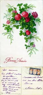 Bonne Annee Bouquet De Trefles A Quatre Feuilles Fleuris 1930 From A Href Https Mercipourlacart Carte Bonne Annee Bonne Annee Trefle A Quatre Feuilles