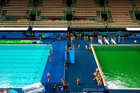 See swimming diagram sw 1, 50m swimming pool for olympic games see swimming diagram sw 6, sw 7, 25m swimming pool fr 2.7 starting platforms starting platforms shall be firm and give no springing effect. Rio Olympic Green Swimming Pool 2016 Source Adam Pretty Getty Images Download Scientific Diagram