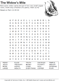 The Widow S Mite Word Search Puzzle Widows Mite Bible Word Searches Bible School Crafts