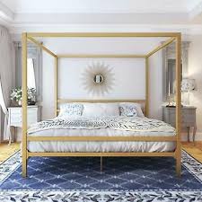 Your source for diy furniture plans. King Size Dark Gold Metal Canopy Bed Frame Headboard Modern Bedroom Furniture Ebay Canopy Bed Frame Metal Canopy Bed Bed Frame