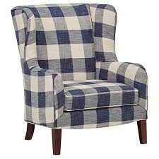 Amazon Com Stone Beam Sadie Blue Plaid Living Room Wingback Accent Chair 33 W Indigo Kitchen Din Wingback Accent Chair Wingback Chair Plaid Living Room