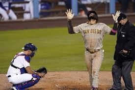 Tatis has struck out in a third of his plate appearances. Fernando Tatis Jr Mimics Dad S Feat As Padres Beat Dodgers Los Angeles Times