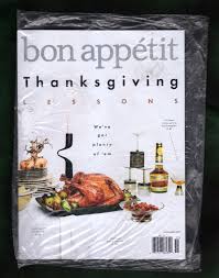 Bon appetit editor in chief adam rapoport and the test kitchen team behind making perfect thanksgiving talk all things turkey day and friendsgiving. Bon Appetit November 2017 In Publisher S Shipping Bag Thanksgiving Lessons Kitchen Primer Braised Turkey Eggcentrics Durham Nc Mila Kunis Tomato Caprese Olive Oil By Adam Rapoport Editor In Chief New Soft