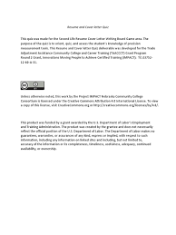 Resume, references, letters of recommendation, work portfolio, etc. Resume And Cover Letter Quiz No Answers Resume Employment