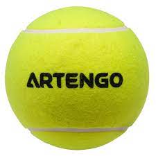 Tennis balls are covered in a fibrous felt which modifies their aerodynamic properties, and each has a white curvilinear oval covering it. Tennisball Medium Kinder Artengo Decathlon