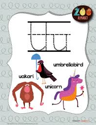 Uakari ^ · ulysses butterfly · urial · urubu · uganda kob · umar treefrog · uromastyx · uinta ground squirrel . Letter U Animals Printable Poster Primarylearning Org
