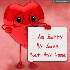 Birthday Card For Lover With Name And Photo Love Name Sorry Card Beautiful Heart Send Photo Online Create Sorry Cards Birthday Girl Quotes Sorry Images