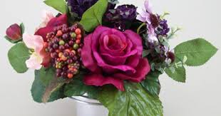 Shop afloral for great deals on all your floral decorating needs. Silk Flowers Filled Grave Pot Wine Silk Rose And Berries Memorial Flowers
