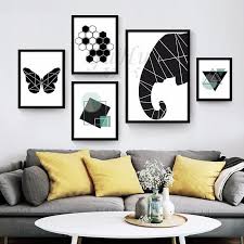 Black And White Wall Art Butterfly Wall Painting Nordic Modern Black And White Abstract Geometric Decorative Painting Bedroom Restaurant Decor Modular Pictures Minimalist Wall Art Modern Geometric Art Creative Wall Painting