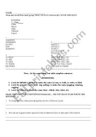 English worksheets for kids grammar. Parallel Structure Esl Worksheet By Moestar25