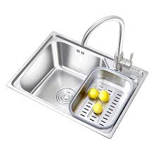 So können sie zum beispiel auf eine outdoor spüle mit herausziehbarem hahn setzen, die neben. Xing Hua Home Kuchenspulen Kuche Spule Abfall Kuchenspule Edelstahl Single Trog Haushalt Dicke Reversible Spule Kuche Einbaubecken 1 Schussel Kuchenspulen Color Silver Size 62 44 22 2cm Amazon De Kuche Haushalt