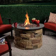 Whether it's a warm summer night or a crisp fall afternoon, an outdoor fire pit can be a perfect gathering spot for friends and family. 36 In 50 000 Btu Canyon Ridge Round Liquid Propane Gas Fire Pit Table Lowe S Canada