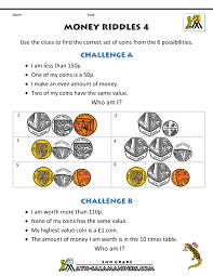 Whether you have a science buff or a harry potter fanatic, look no further than this list of trivia questions and answers for kids of all ages that will be fun for little minds to ponder. Money Worksheets For Kids Money Riddles Uk